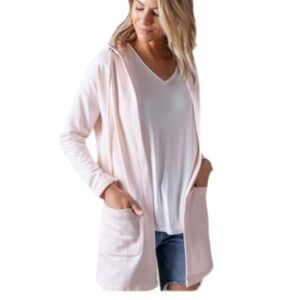 Agnes & Dora Sweatshirt Cardigan Hoodie Size Rose Water or Soft Pink, Small